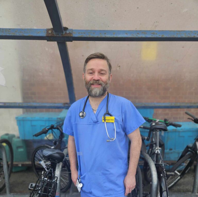 Joseph Toms, Junior Doctor is taking part in the London to Brighton Cycle to promote cycling across our hospitals